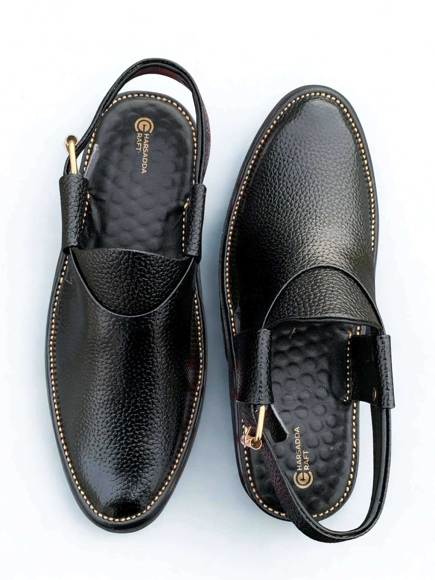 Black jeans dotted handmade chappal