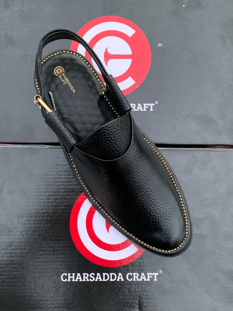 Black jeans dotted handmade chappal