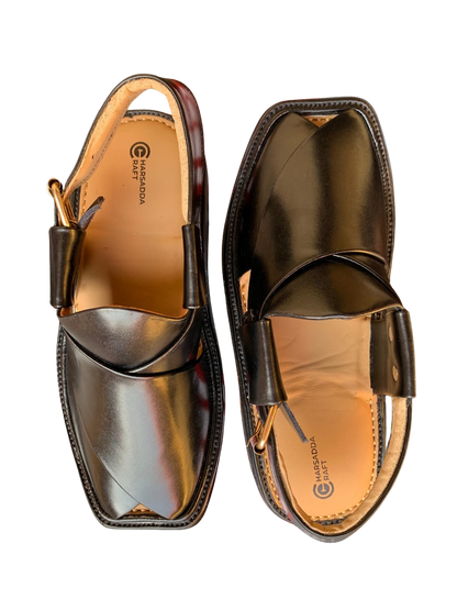 Black smart zalmi peshawari chappal