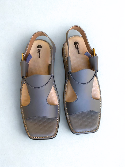 Grey panjedar peshawari chappal