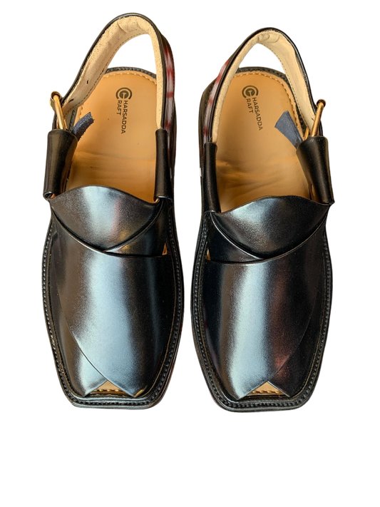 Black smart zalmi peshawari chappal