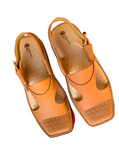 Yellow panjedar peshawari chappal