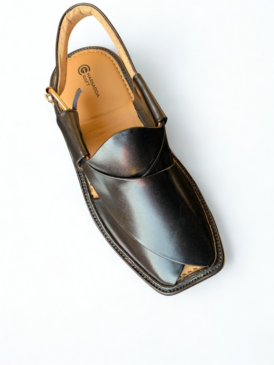 Black smart zalmi peshawari chappal