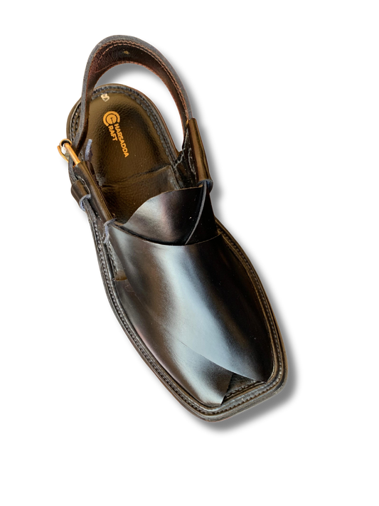 Black (GOL T) peshawari chappal