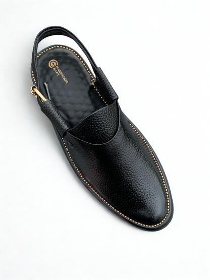 Black jeans dotted handmade chappal